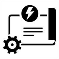 Power Plan icon concept in black color vector