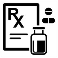 Prescription icon concept in black color vector