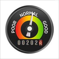 Quality Control Dial Showing 2026 With Performance Arrow, Evaluation Speed Gauge, Improvement Tracker And Progress Meter. Editable Illustration. vector