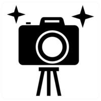 Camera and photography concept in black color vector