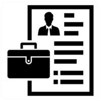 Portfolio and office bag icon concept in black color vector