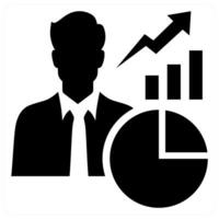 Personal Statistics icon concept in black color vector