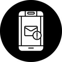Spam or Junk Mail Folder Glyph Circle Inverted vector