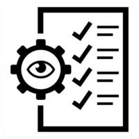 Quality Control icon concept in black color vector