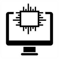 Processor icon concept in black color vector
