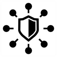Protect Network icon concept in black color vector