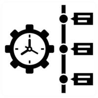 Project Timeline icon concept in black color vector