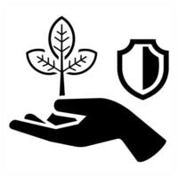 Protect nature icon concept in black color vector