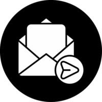 Send Email Now Glyph Circle Inverted vector