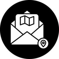 Sender Email Address Glyph Circle Inverted vector