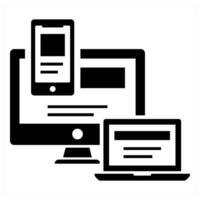Responsive and mobile icon concept in black color vector