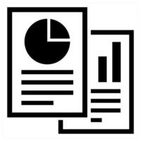 Reports icon concept in black color vector