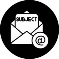 Subject Line of Email Glyph Circle Inverted vector