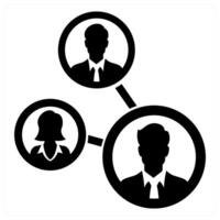 Relationship Management icon concept in black color vector