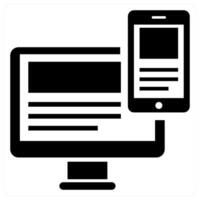 Responsive Design and device icon concept in black color vector