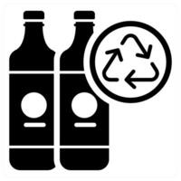 Recycle Bottle icon concept in black color vector