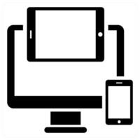 Responsive and device icon concept in black color vector