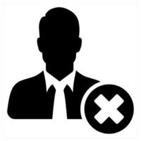 Remove Employee icon concept in black color vector
