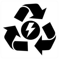 Recycle Power icon concept in black color vector