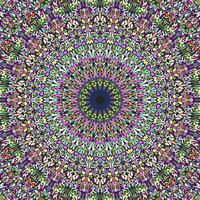 Psychedelic dynamic abstract round ornament mandala background vector