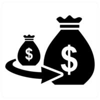 Return On Investment concept in black color vector