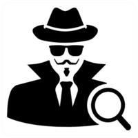 Search Hacker icon concept in black color vector