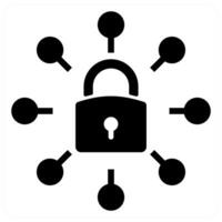 Secured Network in black color vector