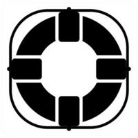Security and life saver icon concept in black color vector