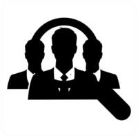 Search Profile icon concept in black color vector