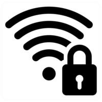 Secured Wifi concept in black color vector