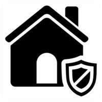 Secured Home icon concept in black color vector