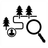 Search Camp icon concept in black color vector