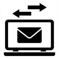 Send Receive icon concept in black color vector