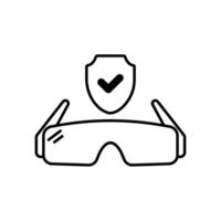 Icon a safety goggles, isolated against a clean background. vector