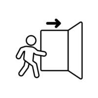Icon a emergency exit, isolated against a clean background. vector