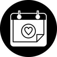 Event Reminder Notification Glyph Circle Inverted vector
