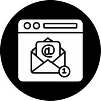Email Server Connection Glyph Circle Inverted vector