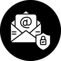 Spam Email Filter Glyph Circle Inverted vector