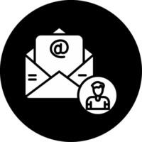 Mobile Email Application Glyph Circle Inverted vector
