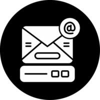 Secure Communication Email Glyph Circle Inverted vector