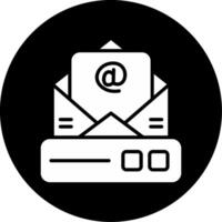 Encrypted Email Message Glyph Circle Inverted vector