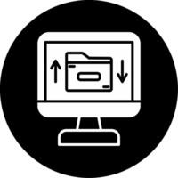 Temporary Service Outage Alert Glyph Circle Inverted vector