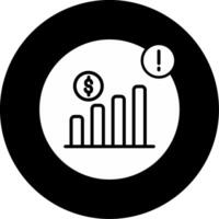 Invoice Due Reminder Glyph Circle Inverted vector