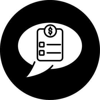 Expense Report Submission Notification Glyph Circle Inverted vector