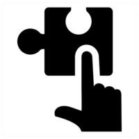 Solution and query icon concept in black color vector