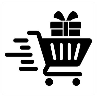 Shopping Cart concept in black color