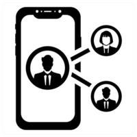 Share post icon concept in black color vector