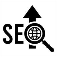 SEO icon concept in black color vector