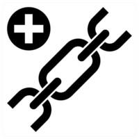 SEO Link Building icon concept in black color vector