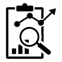 SEO Report icon in black color vector